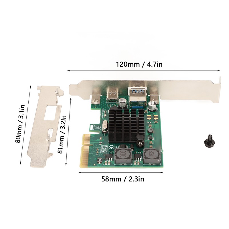 PCIE to USB 3.1 Expansion Card Self Powered 2 Ports