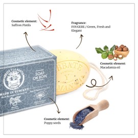 ABBATE Y LA MANTIA: Feste Seife mit Seil – für Körper und Haare – mit Macadamiaöl, Mohnsamen und Safran – 330 g – Made in Italy