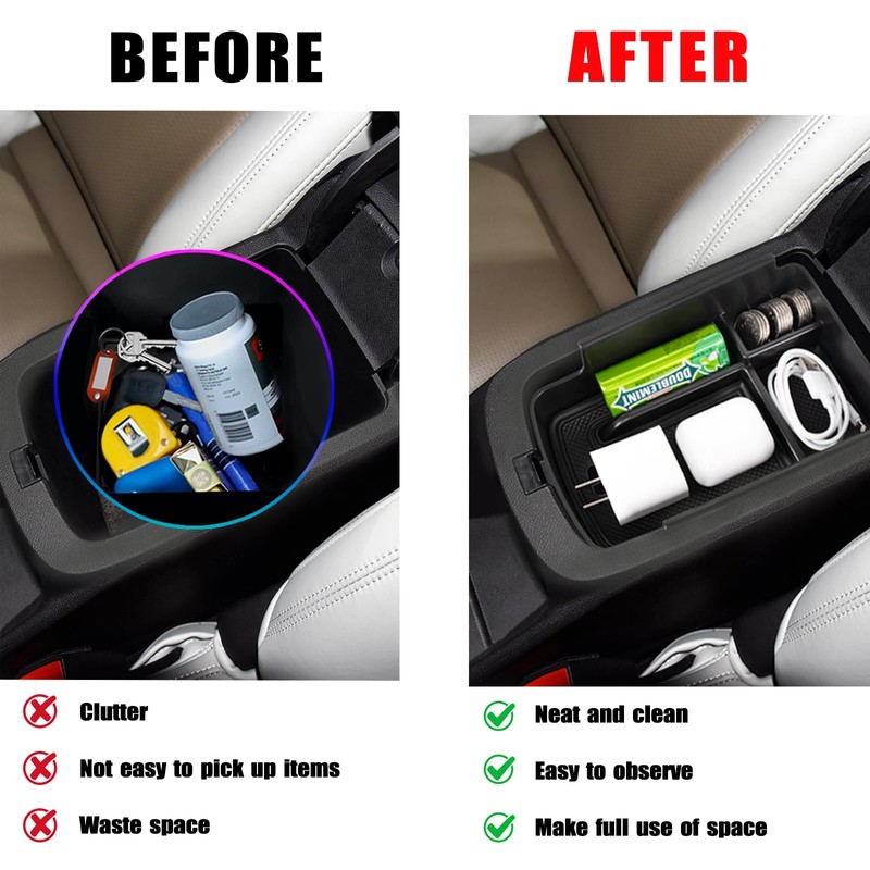 Neepiar Center Console Organizer Tray Compatible with 2024 2025 Chevy