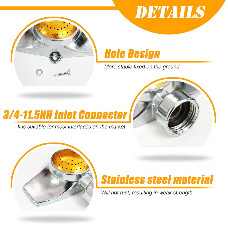 Metal Spot Sprinkler, 360 Degree Square Circle Pattern Sprinkler with