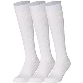 Mysocks Knee High Socks for Men Women - 3 Pairs Combed Cotton Seamless Toe Unisex Ribbed Long - Multicolor Casual Knee High Length Socks