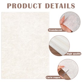 Prudiut 60 Sheets Mulberry Paper Rice Paper Handmade Decoupage Paper Rice Paper for Writing Drawing Scrapbooking and DIY Art Craft Cream