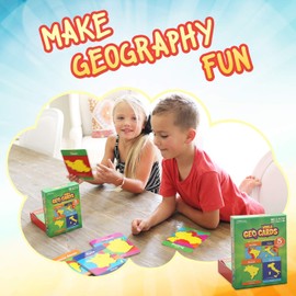 Geotoys - GeoCards World and GeoCards USA - Set of 2 Geography Card Games for Home, School and Travel — Learning Resources and Educational Toys, Flash Cards — Kid Toys for Ages 4 and Up