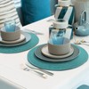 Lake Blue Round Placemats Set of 4 Braided Placemats Plastic
