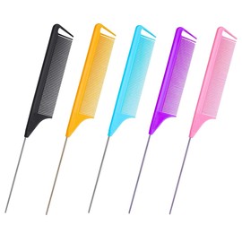GHPKOTW 5 Stück Stielkamm, Haarkamm, Kamm Friseur, Antistatischer Haar Kamm, Rattail Comb, Extensionskamm, Abteilkamm, Feiner Haarkamm, Hitzebeständig, Kamm Für Frauen Und Männer