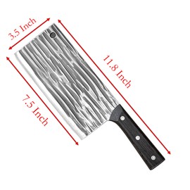 YIKANGHENG Professional Cleaver Chef Knife, High Strength Stainless Steel 7.5 Inch Sharp Kitchen Blade with Wooden Handle (1)