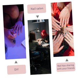 Mikinona 3sets Dark False Nail Tips Full Cover Press Nails for Women Weddings and Special Occasions