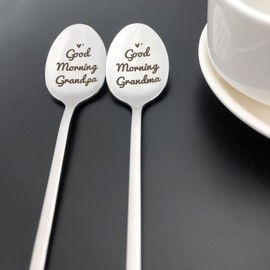 Grandma and Grandpa Gifts Good Morning Grandma Grandpa Spoon Gifts for Grandparents Christmas Birthday Gifts for Grandmother Grandfather Mothers Day Fathers Day Gift