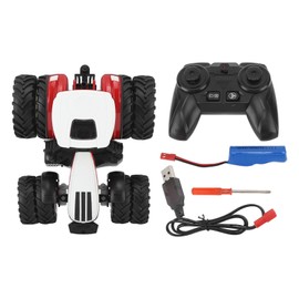 1/24 2.4G Remote Control Tractor Toy Kids RC Tractor 4 Channel 8 Wheel Toddlers Farm Vehicle Toys for Over 3 Years Old Boys Girls Red