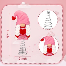 Queekay Valentines Day Gnome Miniature Tree Topper Ornaments Gnome Tree Topper 4 Inches Mini Valentine Tree Ornaments for Valentine's Day Wedding Decoration (Gnome)