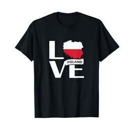 Poland Love Polish Country Map Polska Flag T-Shirt
