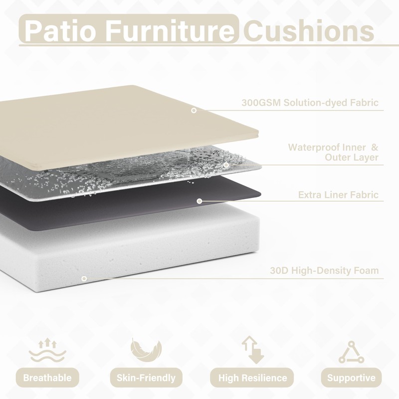 Tounosnt Patio Chair Cushions 17 X 16 X 3 Inch