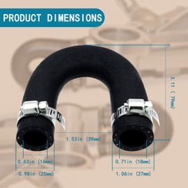 551699 Heater Core Bypass Hose For LS or LT Series Engine 5/8" End and 3/4" End With 2 Clamps