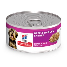 Hill's Science Diet Small & Mini, Adult 1-6, Small & Mini Breeds Premium Nutrition, Wet Dog Food, Beef & Barley Loaf, 5.8 oz Can, Case of 24