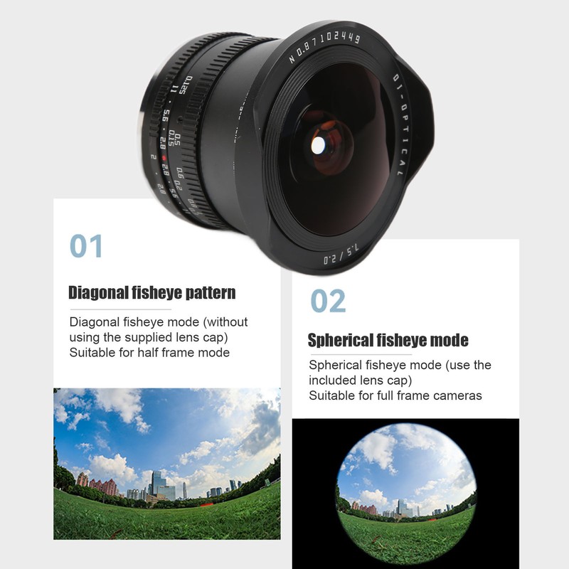 TTArtisan 7.5mm F2 APSC Fisheye Lens for Fuji XT4 FX
