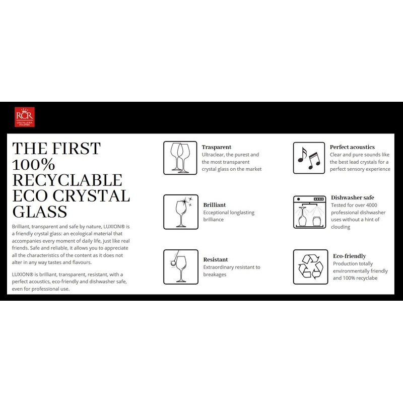 RCR Cristalleria Italiana Aria Collection 6 Piece Crystal Wine Glass