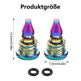 Wjelet 2 Pieces Bicycle Bleed Screws for Brake Lever with O Ring, Mountain Bike Disc Brake Titanium Alloy Screw for Magura MT2 MT4 MT5 MT7 MT8 EBT Bike (Iridescent Colours)