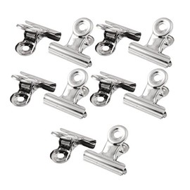Sourcingmap Bulldog Clips 1.2 Inch, 10 Pack Metal Hinge Clips for Crafts Photos Pictures, Mini Binder Clips Paper File Clamps for Office Home