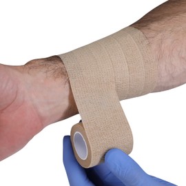 Henry Schein Self-Adherent Elastic Stretch Bandage, 2" x 5 Yards, Tan, Box of 36