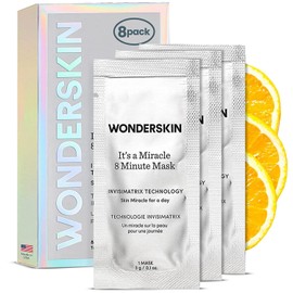 Wonderskin Mascarilla De 8 Minutos, Mascarilla Facial Hidratante Y Antienvejecimiento Repleta De Vitamina C Y Niacinamida, Mascarillas Faciales...    