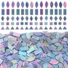 LITMIND Iridescent Stained Glass Mosaic Tiles for Crafts, 240 Pieces