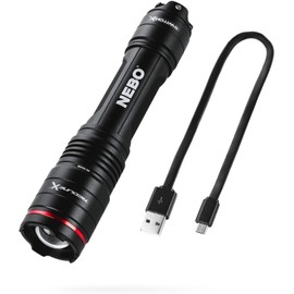 NEBO REDLINE X Rechargeable Flashlight | 1800 Lumens, 4 Light Modes, Waterproof, Paddle Switch Mechanism, Bright LED Light for Camping, Hunting & Tactical EDC, Includes Micro-USB Charging Cable