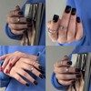 ONPRESS 24 Uñas Postizas Cuadradas Cortas Negras A Presión, Con
