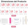 24Pcs Uñas Postizas para Pies, Uñas Press On Cortas Francesas
