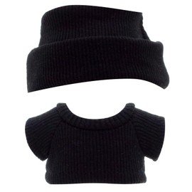 Etistta 17cm Doll Clothes with Cap, Knit Top Hat Clothes for 17cm Doll Accessories Outfits (Black)