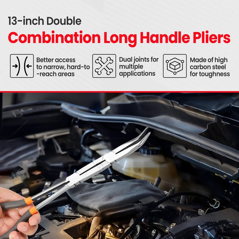 Long Reach Pliers with Comfort Grip Handle High Carbon Steel