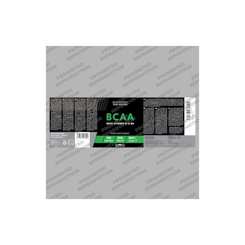 Bandini® BCAA 500 Tablets, 3000mg per Serving BCAAs, not Capsules