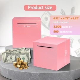 Piggy Bank for Adults with 10 Cartoon Stickers, Large Unbreakable Stainless Steel Money Saving Box, Indestructible Cash Savings Jar for Real Money-Must Be Broken to Open, Ideal for Savings Challenges