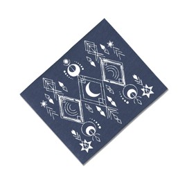 Soul Flower Women's Moon Beam Recycled Boho Headband, Blue Organic Cotton Stretchy Wide Half Bandeau Accessory