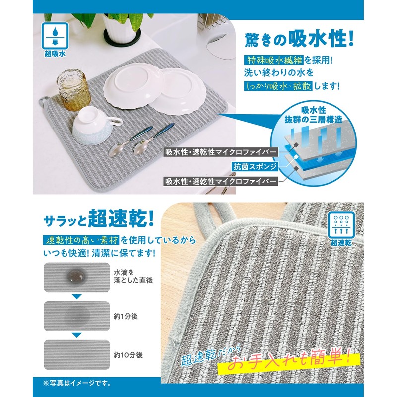 Le pumo Drying Mat, Antibacterial, Absorbent, Quick Drying Mat, Absorbent