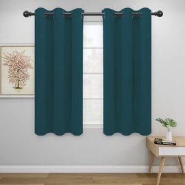 Easy-Going Cortinas Opacas para Dormitorio, con Ojales Térmicos Sólidos Y Reducción De Ruido, Cortinas para Oscurecer La Habitación, Sala De Estar, 2 Paneles (42 X 54 Pulgadas, Azul Pavo Real)