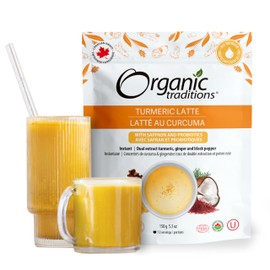 Organic Traditions Superfood Turmeric Latte | Instant Golden Milk (Mylk) Caffeine Free Latte Blend | 150g/5.3oz Bag