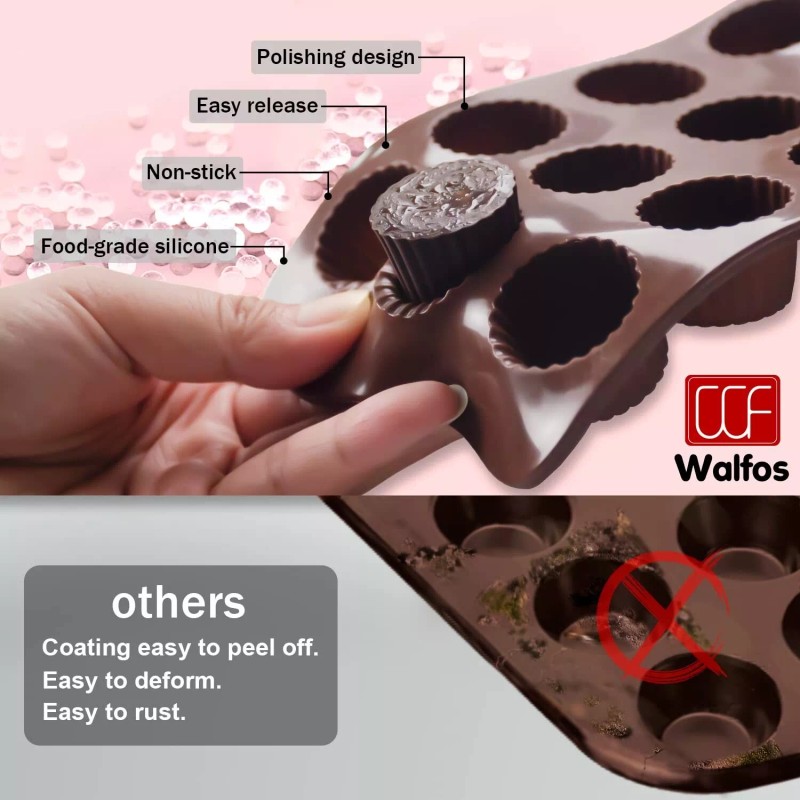 Walfos Peanut Butter Cup Mold Fat Bomb Molds, Walfos Silicone