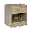 HOMCOM Modern Side Table, Accent Table with Drawer and Storage