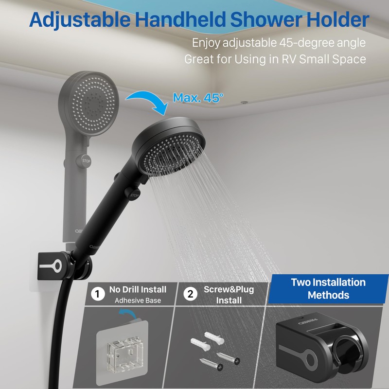 RV Shower Head with Hose, High Pressure Shower Head with