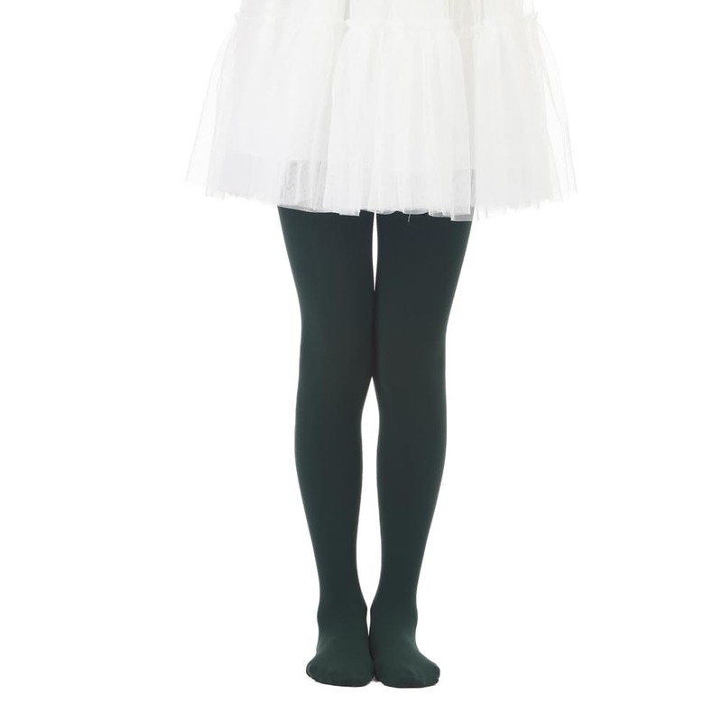 Paralinda Girls Semi-Opaque Tights 50 Den (6-8, Forest Green)
