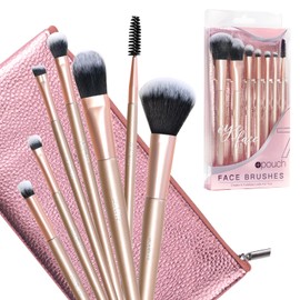 Makeup Brushes, Makeup Brush Set, 7 Pieces Premium Synthetic Foundation Blending Brush, Powder, Blush, Concealer, Eyeshadow, Eyebrow Spoolie Brush with Storage Bag