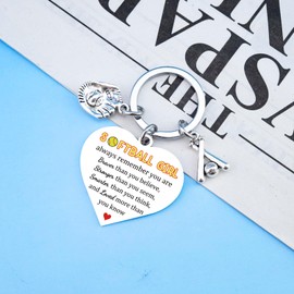 UVIBEW Girls Softball Gifts for Team Softball Accessories for Girls Softballs Keychain Party Favors Party Decorations Softballs Stuff for Girl Player Coach Gifts
