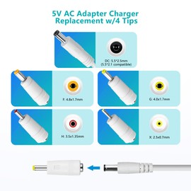 Replacement 5V2A Hello Baby Monitor Charger Adapter for HelloBaby HB66, HB50, HB30, HB6550, HB65, HB65RX, HB65TX Baby Camera Monitor K05S050100U Power Supply Cord
