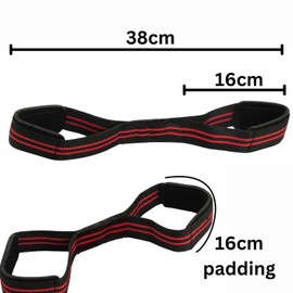 Figure 8 Lifting Straps Pair - Wrist Straps For NonSlip Weightlifting - Neoprene Padded Cotton Straps Increase Lifting Capacity With Secrue Grip and Extra Wrist Support(Red)