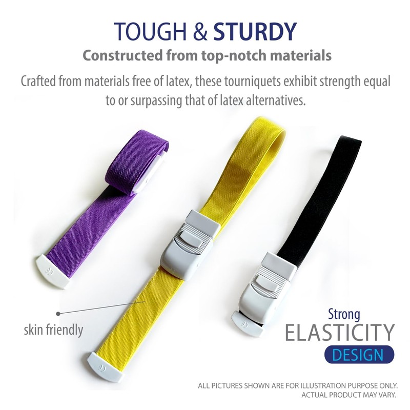 Deke Home - Elastic Tourniquet with Quick Release Buckle, Latex-Free