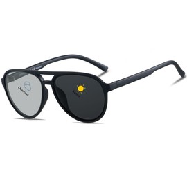 ANDWOOD Photochromic Retro Polarized Aviator Sunglasses for Women Men Classic 70s Vintage Trendy Square Aviators