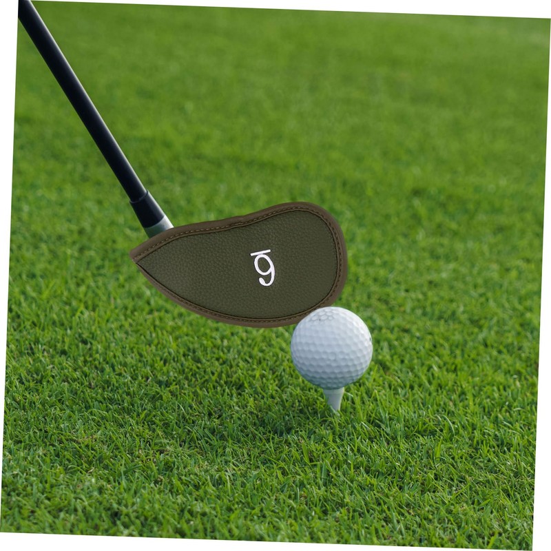 GRIRIW 12pcs Golf Iron Covers Reusable PU Fake Protectors Thickened