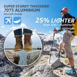 Dsocool Collapsible Trekking Poles - Lightweight Folding Hiking Poles for Women Men - Walking Sticks for Hiking - Adjustable with Quick Flip Lock & All Terrain Accessories - Set of 2