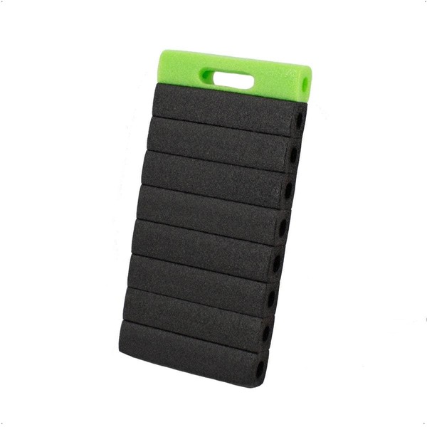 Rekord tube cushion (green, black) made of polyethylene foam, with