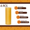 Yellow 2x6 inch Natural Beeswax Pillar Candles Set of 4